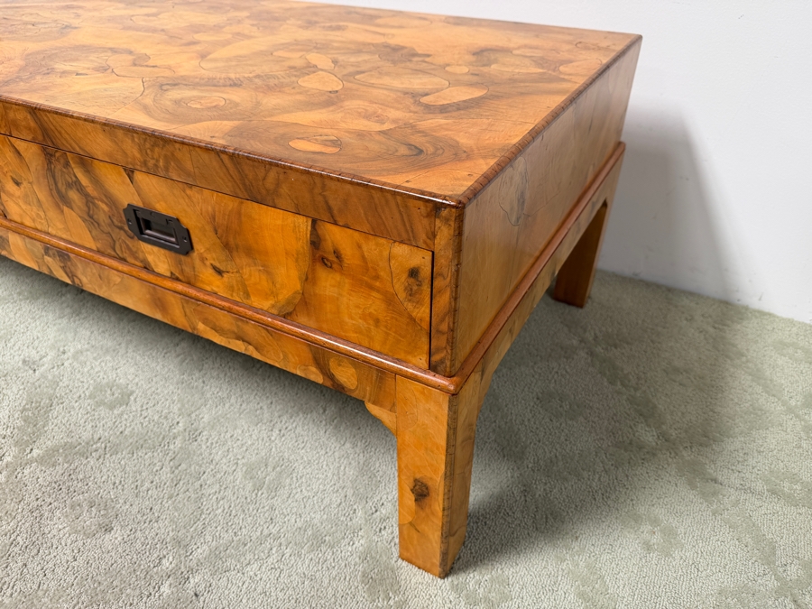 Vintage Hollywood Regency Modern Patchwork Inlay Cocktail Table 50'W X 26'D X 18'H [Photo 5]