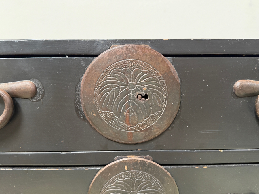 Vintage Japanese Tansu Chest Of Drawers 2-Pieces 34W X 17D X 42H [Photo 6]
