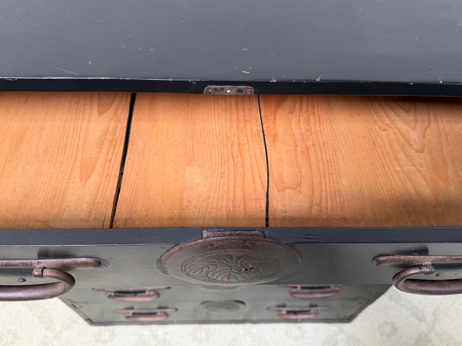 Vintage Japanese Tansu Chest Of Drawers 2-Pieces 34W X 17D X 42H [Photo 12]