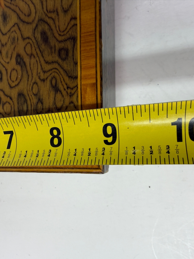 Vintage Italian Inlaid Wooden Jewelry Music Box 9W X 8.75D X 3.5H [Photo 9]