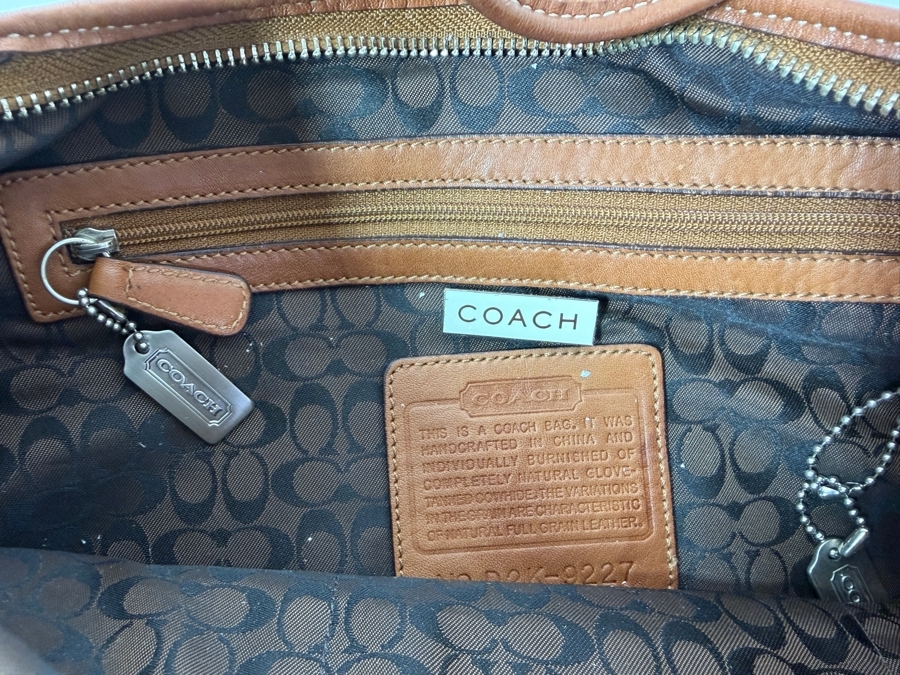 Tan Leather Coach Handbag 16'W [Photo 4]