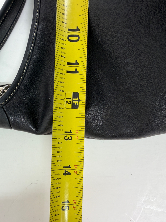 Black Leather Coach Handbag 13'W [Photo 6]