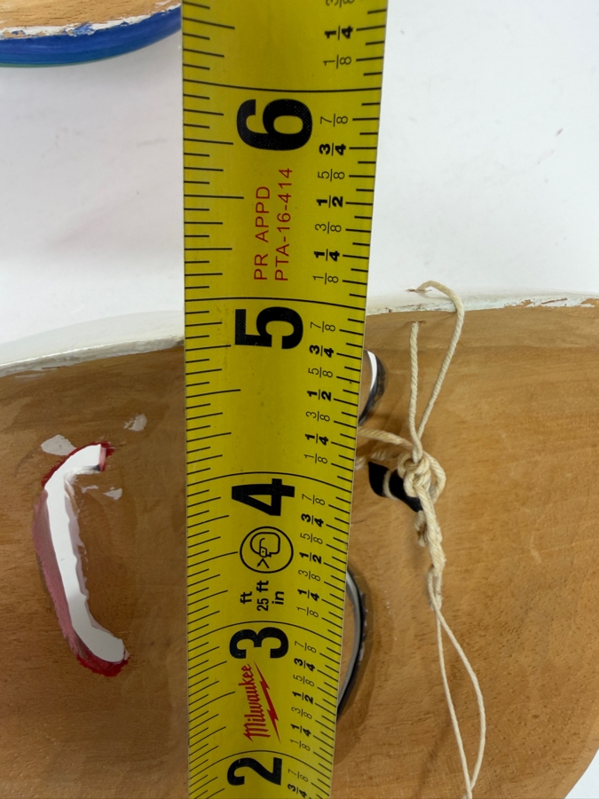 Just Added - Pair Of Hand Painted Carved Wooden Masks 7W And 5W [Photo 7]