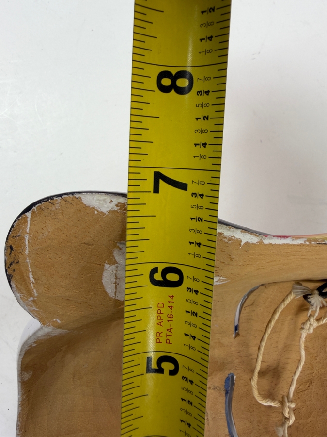 Just Added - Pair Of Hand Painted Carved Wooden Masks 7W And 5W [Photo 6]