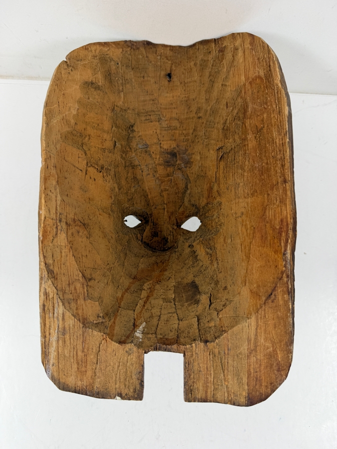 Vintage Hand Carved Wooden Mexican Mask 7W X 11H [Photo 3]