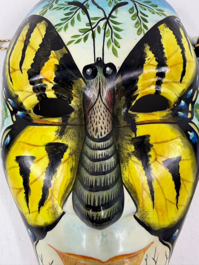 Hand Painted Butterfly Wall Mask From Mexico 5'W [Photo 2]