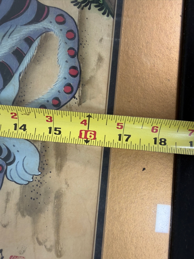 Just Added - Original Signed Korean Folk Art Minhwa Painting 12 X 16.5 Framed 18 X 22.5 [Photo 11]