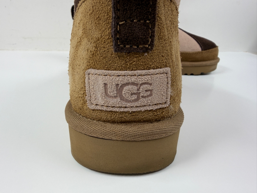 Ugg Women's Classic Ultra Mini Patchwork Suede Shearling Lined Ankle Boots Style 1167174 Size 8 (HA) [Photo 3]