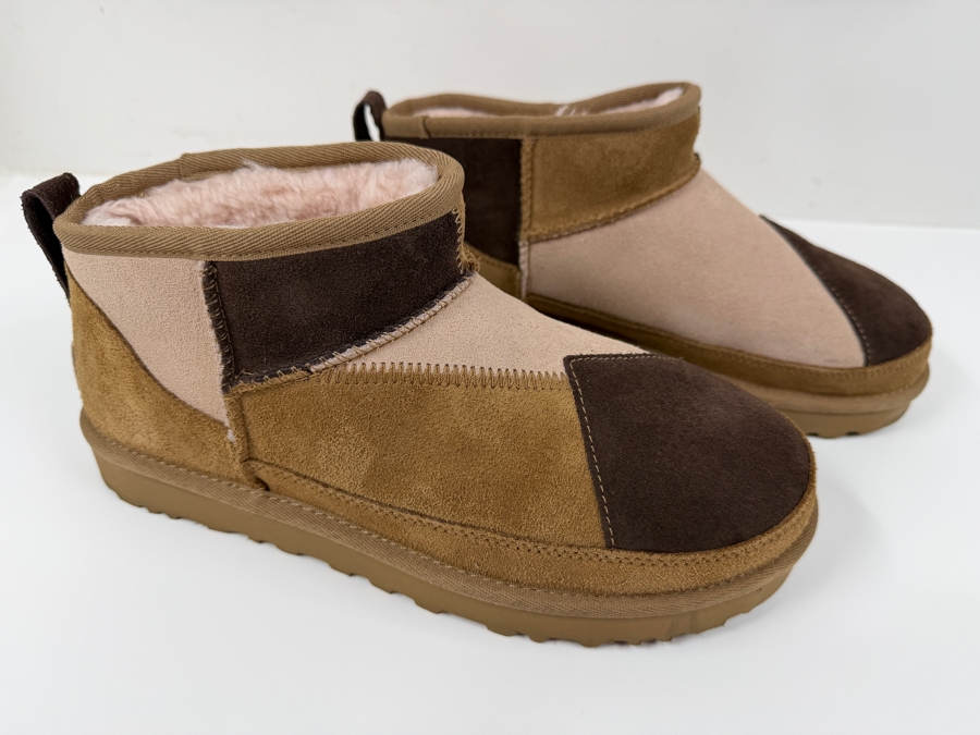 Ugg Women's Classic Ultra Mini Patchwork Suede Shearling Lined Ankle Boots Style 1167174 Size 8 (HA) [Photo 2]