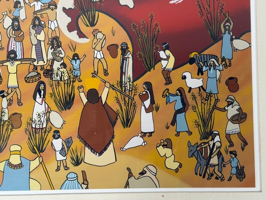 Just Added - Elayne La Porta Hand Signed Limited Edition Print Titled 'The Red Sea: Exodus 14:21' Numbered 14 Of 100 Dated 1979 35 X 28 Framed 43.5 X 36.5 [Photo 8]