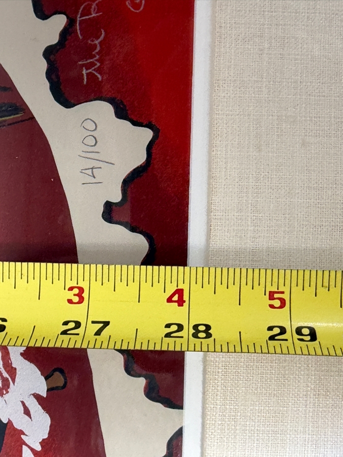 Just Added - Elayne La Porta Hand Signed Limited Edition Print Titled 'The Red Sea: Exodus 14:21' Numbered 14 Of 100 Dated 1979 35 X 28 Framed 43.5 X 36.5 [Photo 12]