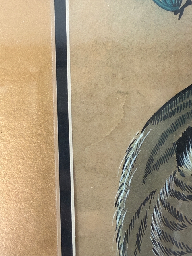 Just Added - Original Signed Korean Folk Art Minhwa Painting 12 X 16.5 Framed 18 X 22.5 [Photo 10]