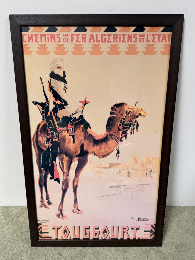 Just Added - Framed Reproduction Travel Poster Titled 'Touggourt' By Artist Roger Irriera Promoting The Algerian Railways In The 1930s Framed 25.5 X 41.5 [Photo 3]