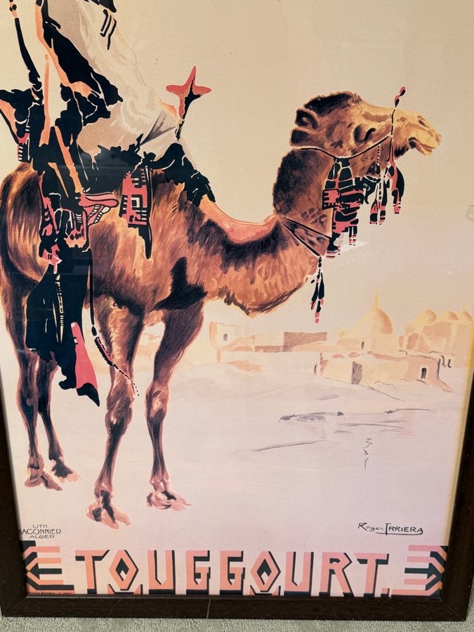 Just Added - Framed Reproduction Travel Poster Titled 'Touggourt' By Artist Roger Irriera Promoting The Algerian Railways In The 1930s Framed 25.5 X 41.5 [Photo 5]
