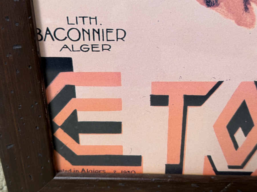 Just Added - Framed Reproduction Travel Poster Titled 'Touggourt' By Artist Roger Irriera Promoting The Algerian Railways In The 1930s Framed 25.5 X 41.5 [Photo 7]