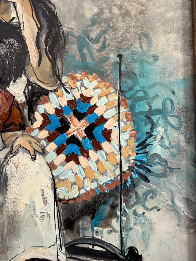 Just Added - Laurie Manzano Original Painting On Board Dated 1980 8 X 10 Framed 11 X 13 [Photo 8]