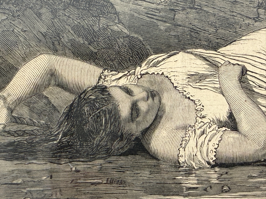 Just Added - Antique Framed Print After Winslow Homer Titled 'The Wreck Of The Atlantic - Cast Up By The Sea' From Harper's Weekly Vol. XVII Published April 26, 1873 14 X 10 Framed 22 X 17.5 [Photo 6]