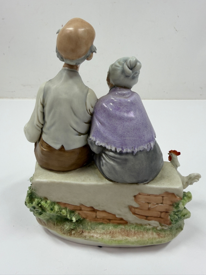 Just Added - Vintage Capodimonte Porcelain Figurine Designed By Giuseppe Cappe Titled 'Elderly Couple With Chickens' 7H [Photo 7]