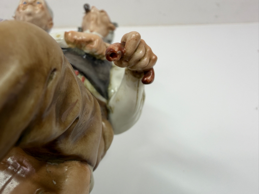 Just Added - Vintage Capodimonte Porcelain Figurine Designed By Giuseppe Cappe Titled 'Elderly Couple With Chickens' 7H [Photo 5]