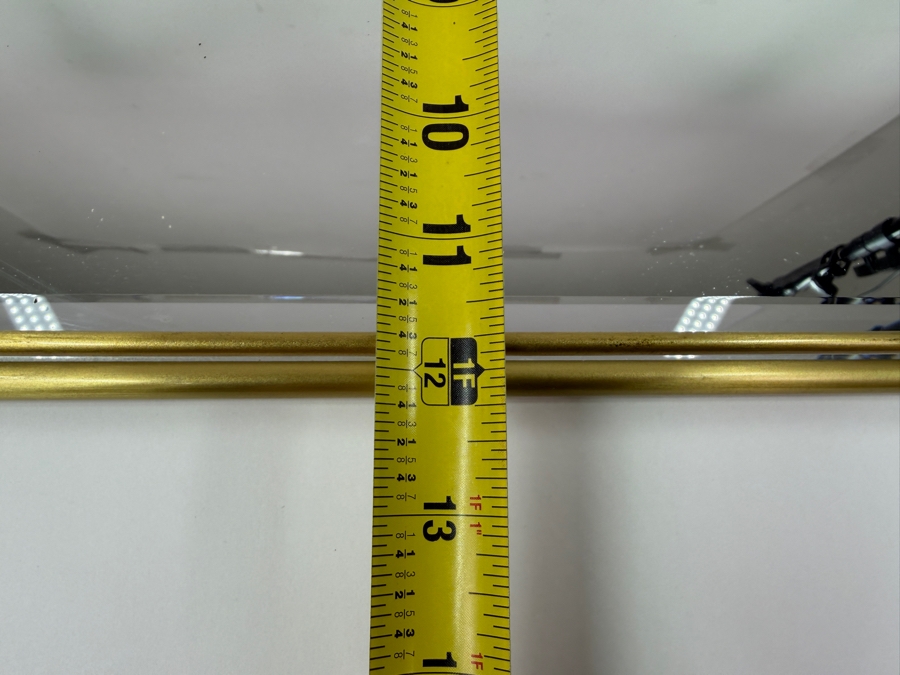 West Elm Fishs Eddy Gilded Cafe Mirror Tray Made Of Brass And Mirrored Glass 18'W X 12'D X 2'H (HA) [Photo 6]