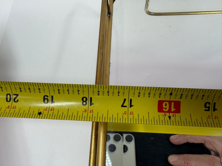 West Elm Fishs Eddy Gilded Cafe Mirror Tray Made Of Brass And Mirrored Glass 18'W X 12'D X 2'H (HA) [Photo 5]