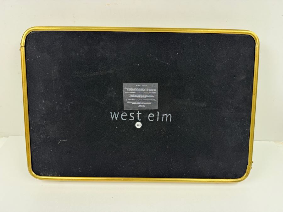 West Elm Fishs Eddy Gilded Cafe Mirror Tray Made Of Brass And Mirrored Glass 18'W X 12'D X 2'H (HA) [Photo 4]
