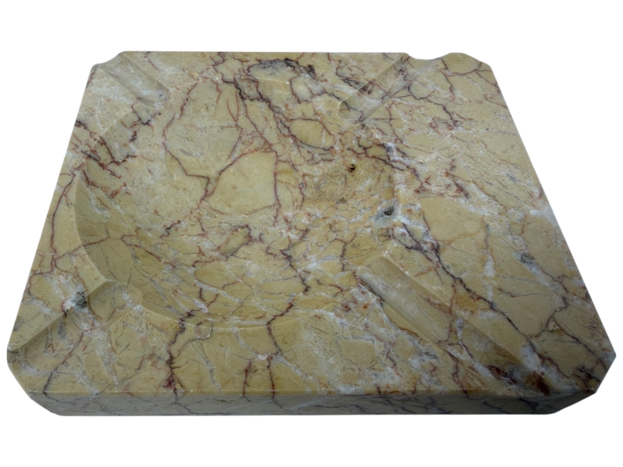 Vintage Marble Ashtray With Natural Veining 6' X 5.25' x 1' (HA)