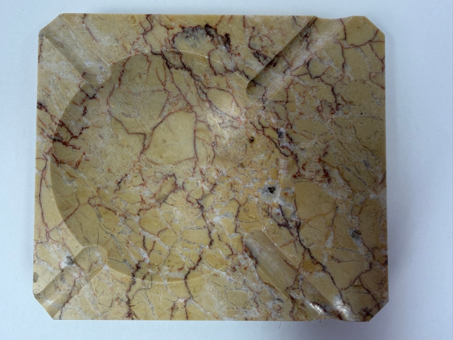 Vintage Marble Ashtray With Natural Veining 6' X 5.25' x 1' (HA) [Photo 3]