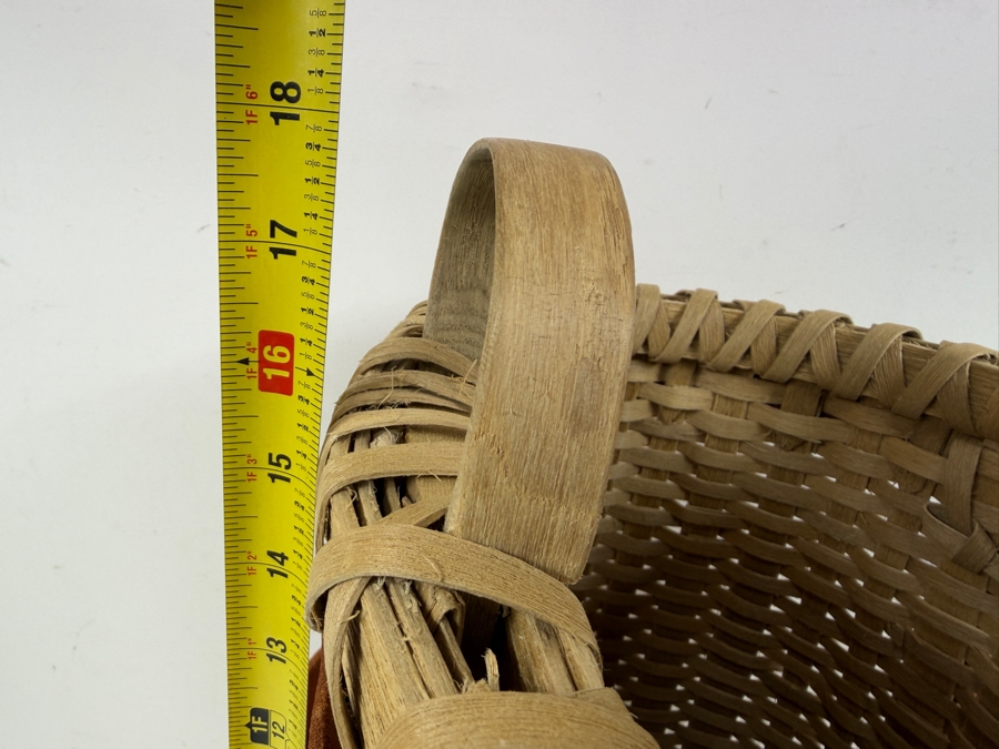 Rustic Handwoven Backpack By Moose River Handcrafts With Leather Straps And Bow 9.5'W X 18'H (HA) [Photo 7]