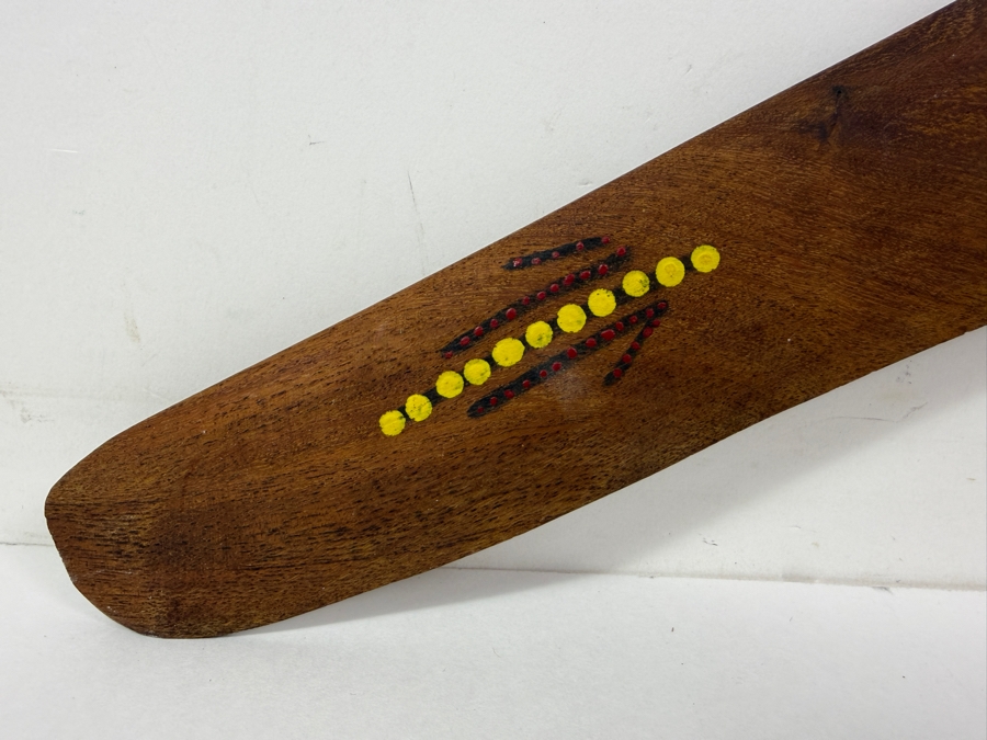 Vintage Australian Aboriginal Carved Wooden Boomerang 19.5'W (HA) [Photo 3]