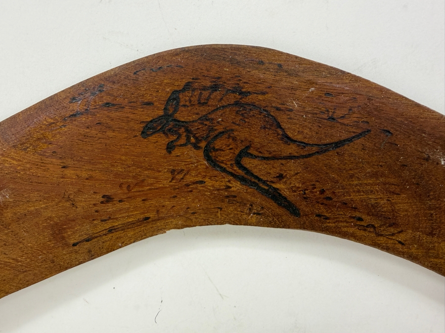 Vintage Australian Aboriginal Carved Wooden Boomerang 19.5'W (HA) [Photo 2]