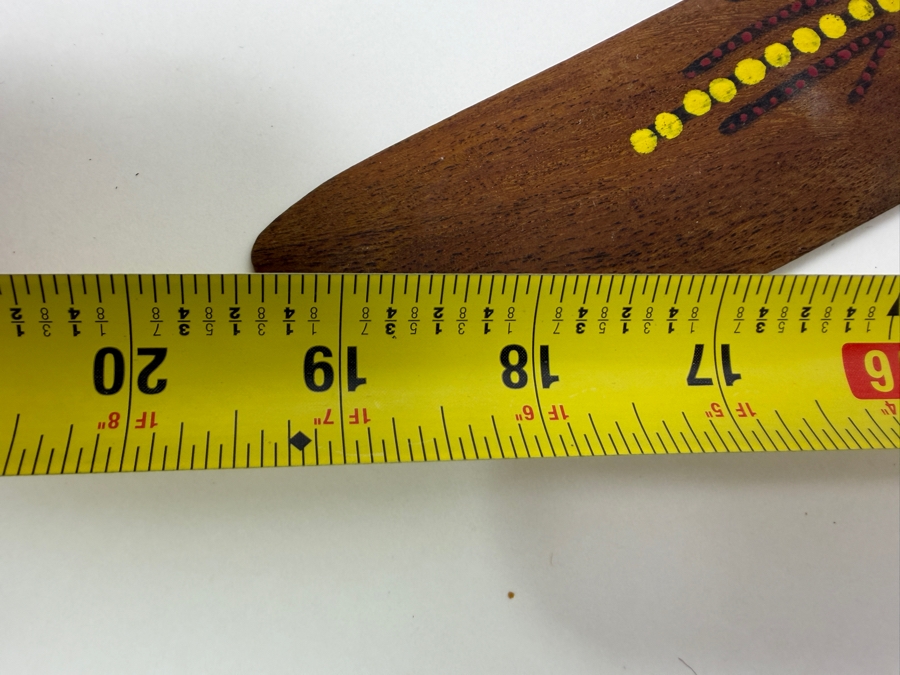 Vintage Australian Aboriginal Carved Wooden Boomerang 19.5'W (HA) [Photo 5]