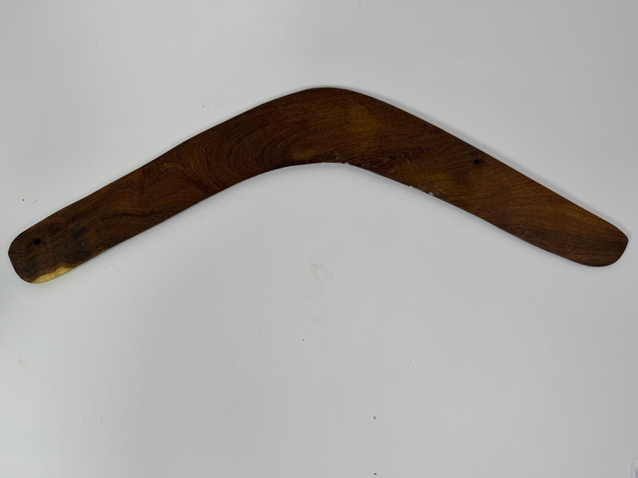 Vintage Australian Aboriginal Carved Wooden Boomerang 19.5'W (HA) [Photo 4]