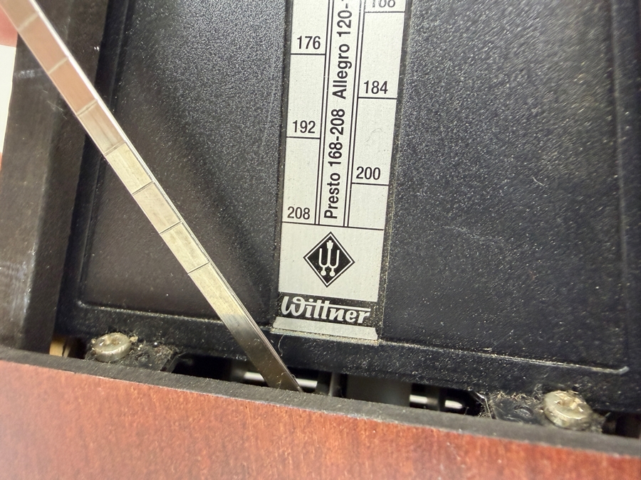 Vintage Dark Wood Wittner Mechanical Metronome With Adjustable Metal Pendulum 9'H (HA) [Photo 3]