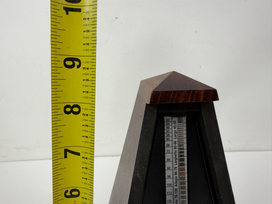 Vintage Dark Wood Wittner Mechanical Metronome With Adjustable Metal Pendulum 9'H (HA) [Photo 5]