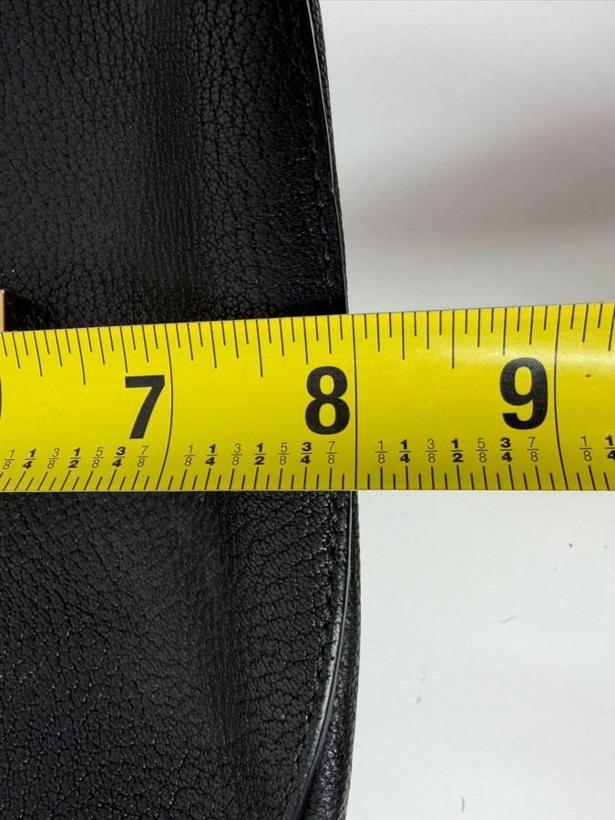 Chloe Authentic Black Pebbled Leather Shoulder Crossbody Bag With Gold Tone Chain Strap Turn Lock And Pin Closure Made In Italy 9'W X 8'H (HA) [Photo 9]