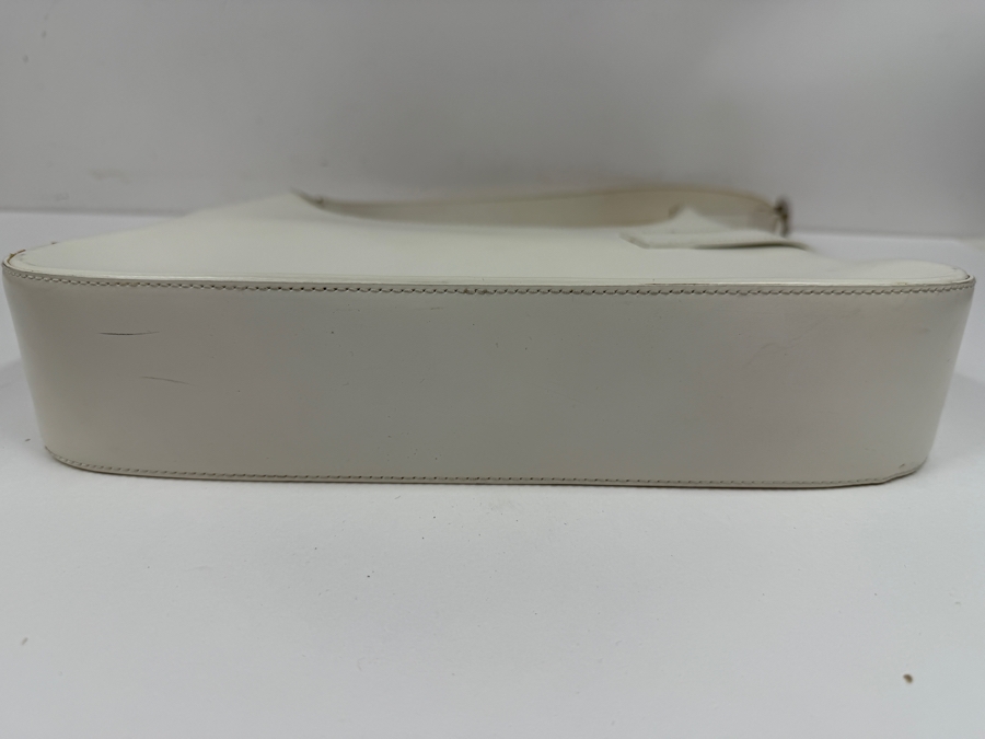 Salvatore Ferragamo White Leather Gancini Buckle Hobo Shoulder Bag 12'W X 11'H (HA) [Photo 5]