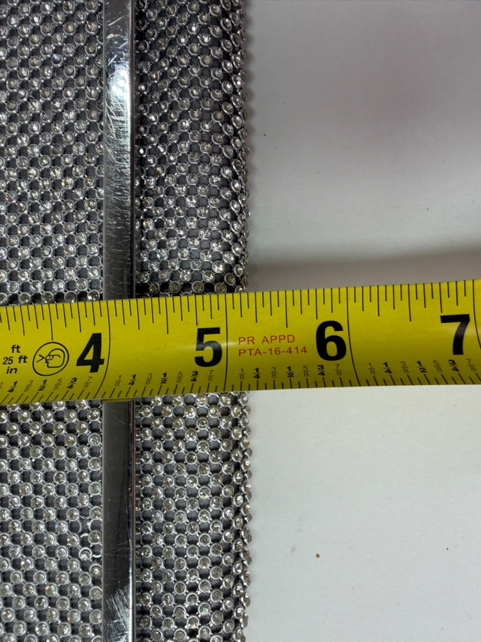 Nordstrom Women's Silver Rhinestone Crystal Evening Clutch Purse With Chain Strap And Metal Trim 9'W X 5'H (HA) [Photo 6]