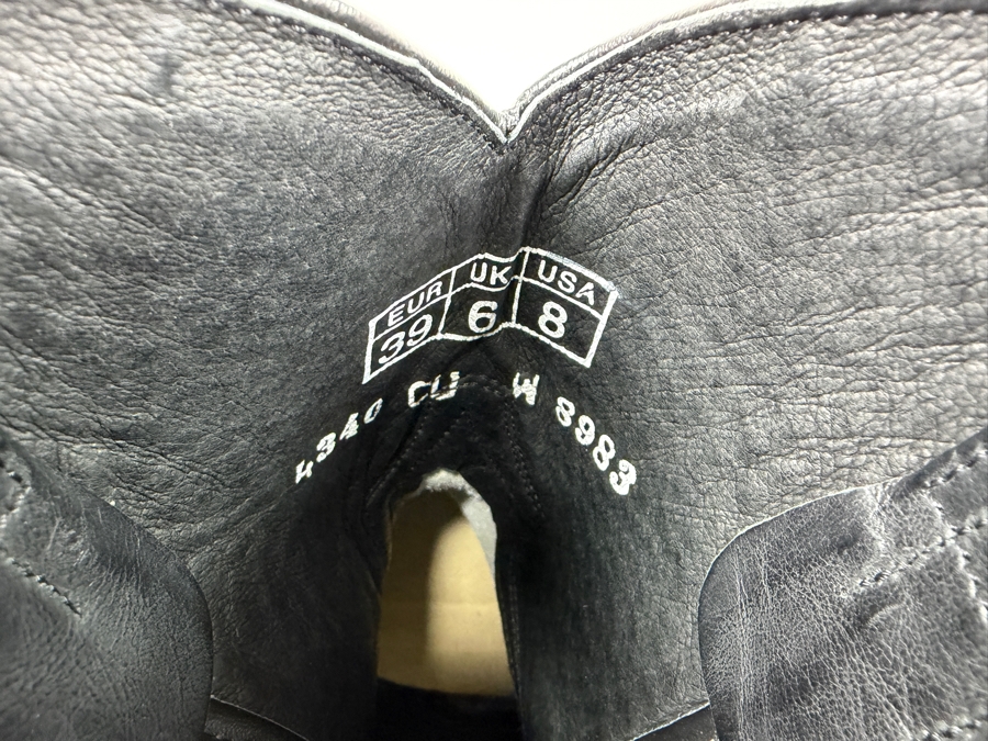 Sendra Handmade Black Leather Western Cowboy Boots With Pointed Toe Stitched Detail Metal Heel Tag Made In Spain Size 8 (HA) [Photo 4]