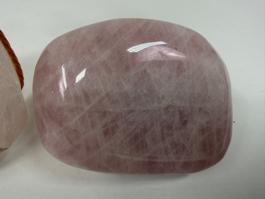 Rose Quartz Tree Of Life 6'H And Polished Rose Quartz Stones (HA) [Photo 4]