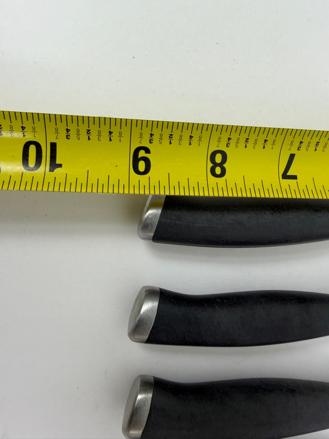 Set Of (8) Calphalon Steak Knives With Serrated Blades And Black Handles 9'L (HA) [Photo 5]