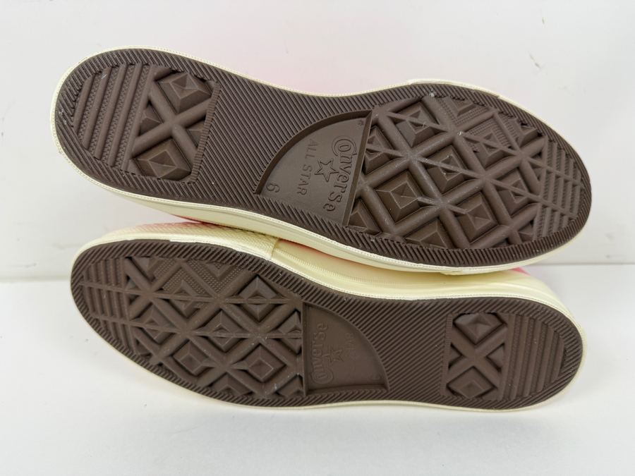 New Comme Des Garcons Play Converse Chuck Taylor All Star High Top Pink Heart Logo Sneakers Women's Size 8 (HA) [Photo 6]