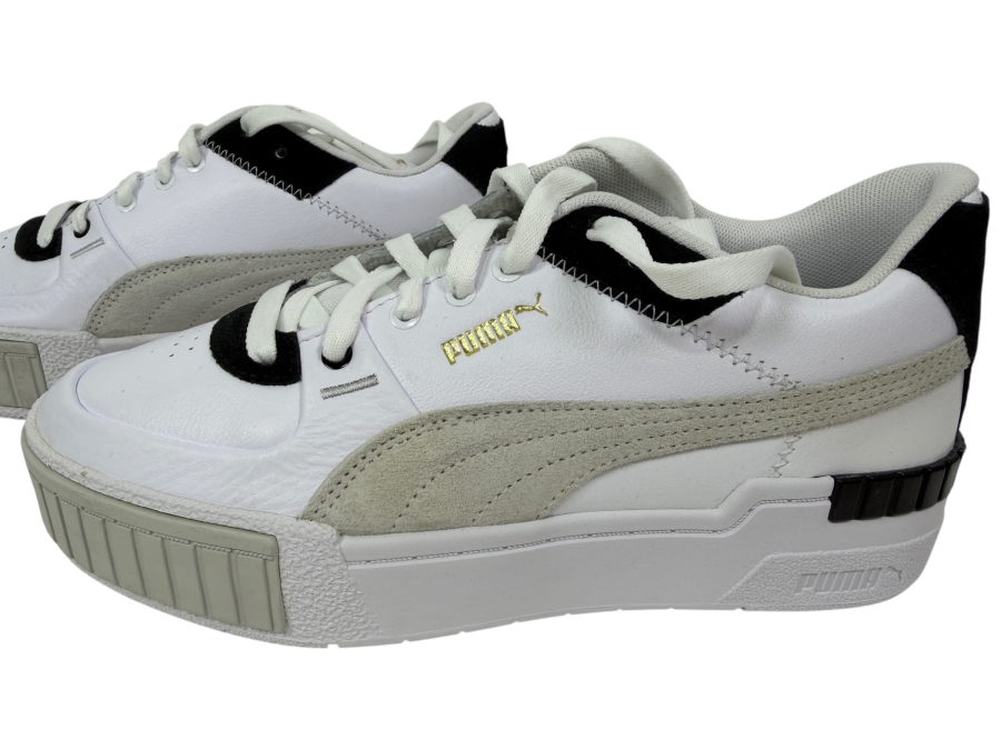 New Puma Women's Calibrate Sport Mix White Black Platform Sneakers Size US 8.5 (HA)