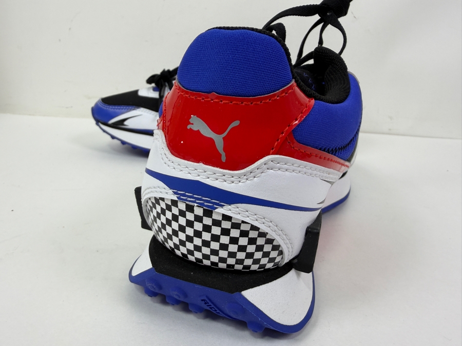 New Puma Mile Rider Sunny Getaway Platform Sneakers In White/Dazzling Blue Women's Size 8.5 (HA) [Photo 4]