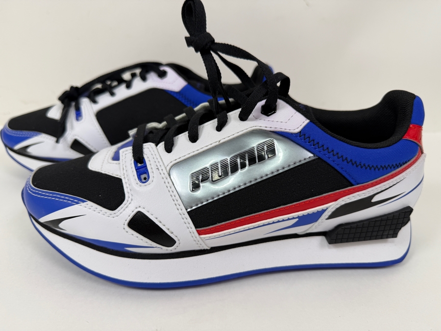 New Puma Mile Rider Sunny Getaway Platform Sneakers In White/Dazzling Blue Women's Size 8.5 (HA) [Photo 2]