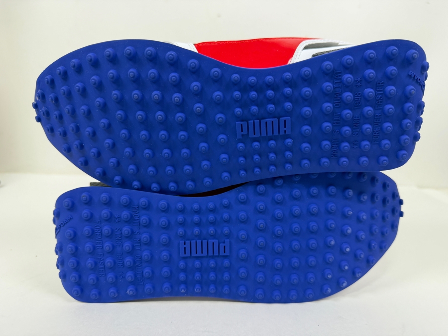 New Puma Mile Rider Sunny Getaway Platform Sneakers In White/Dazzling Blue Women's Size 8.5 (HA) [Photo 5]