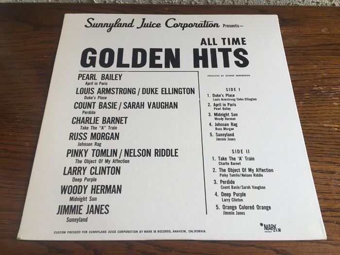 Sunnyland Juice Corporation Presents All Time Golden Hits - Mark56 Records ‎- 530 [Photo 2]