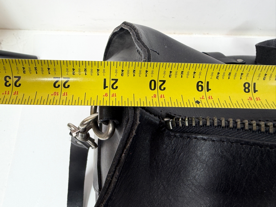 Dean Black Leather Duffle Bag 21'L Retails $550 (HA) [Photo 8]