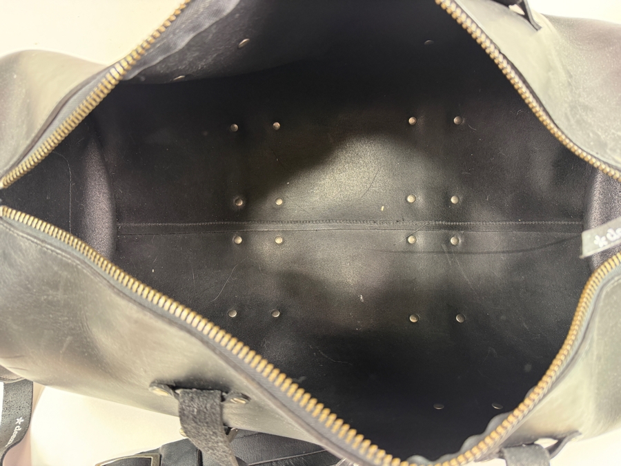 Dean Black Leather Duffle Bag 21'L Retails $550 (HA) [Photo 7]