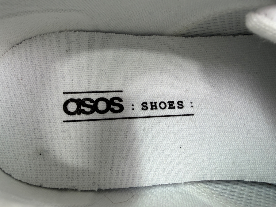 New Asos White Textured Leather Platform Lace Up Sneakers Size 7 (HA) [Photo 6]